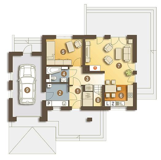 Mola z garażem 1-st. [A]