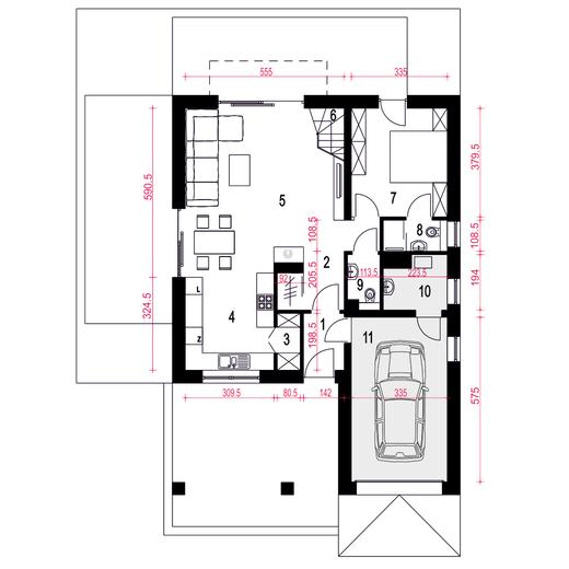 Nowalia z garażem 1-st. [A1]