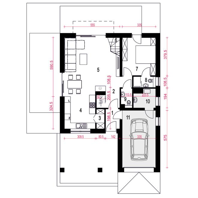 Nowalia z garażem 1-st. [A1]
