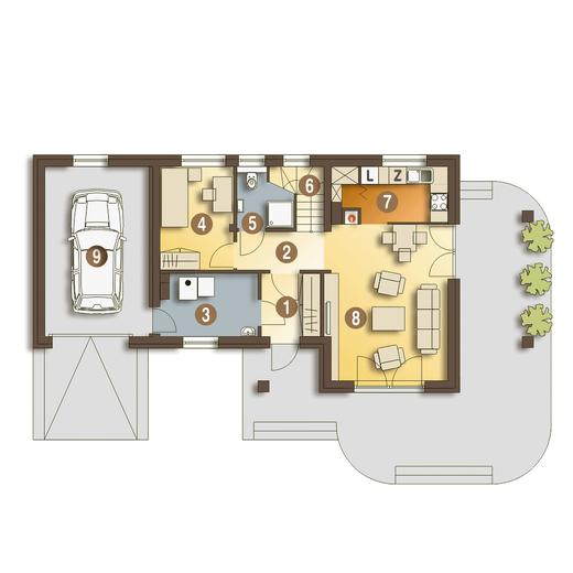 Ogi z garażem 1-st. [A]