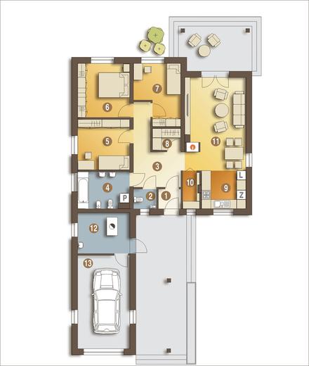 Pierwiosnek II z garażem 1-st. [A]