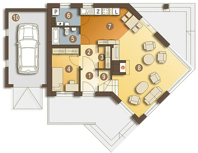 Pliszka z garażem 1-st. [A]