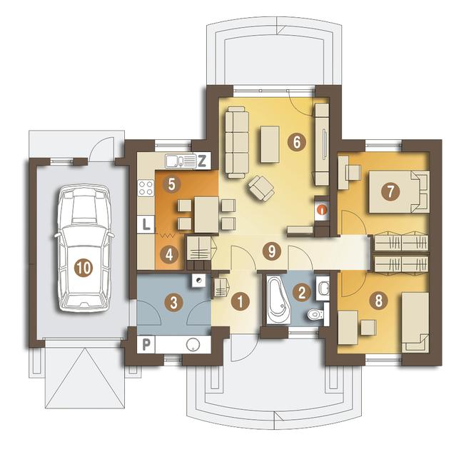 Promyk z garażem 1-st. [A]