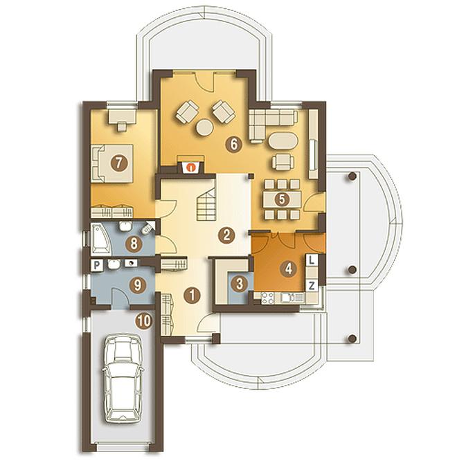 Pustułka z garażem 1-st. [A1]