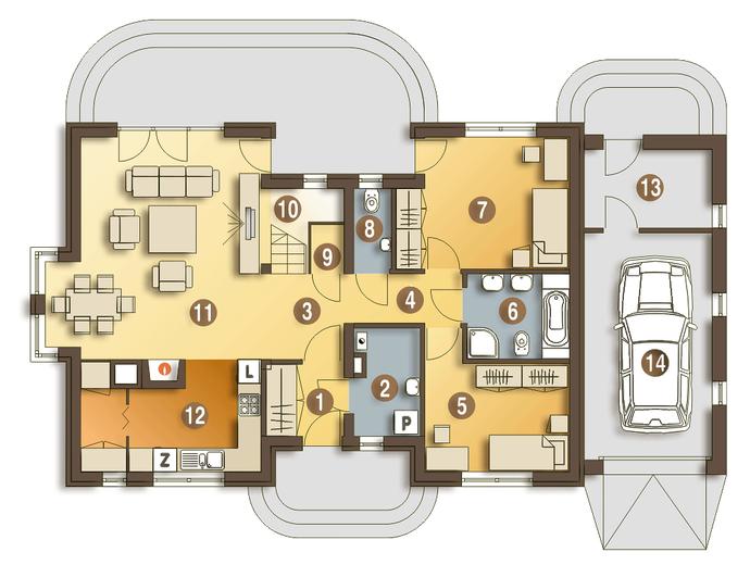 Amelia VI z garażem 1-st. [A]