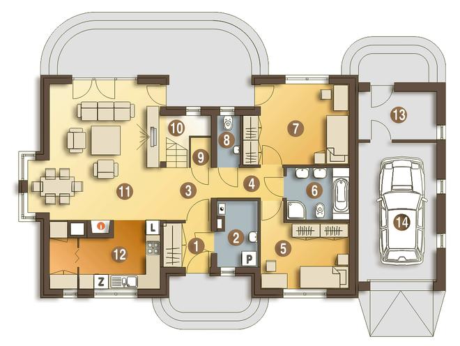 Amelia VI z garażem 1-st. [A]