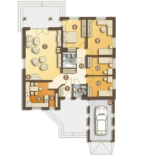 Sroka z garażem 1-st. [A]