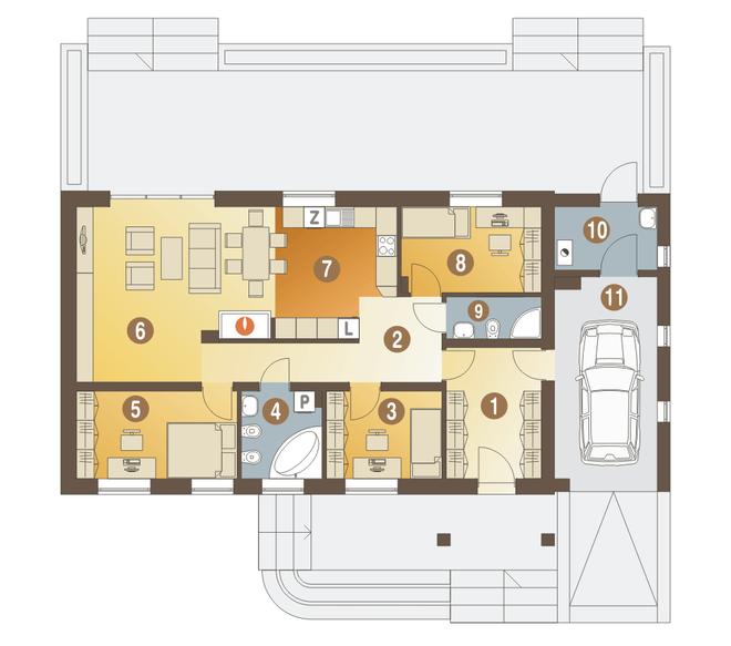 Trznadel z garażem 1-st. [A]