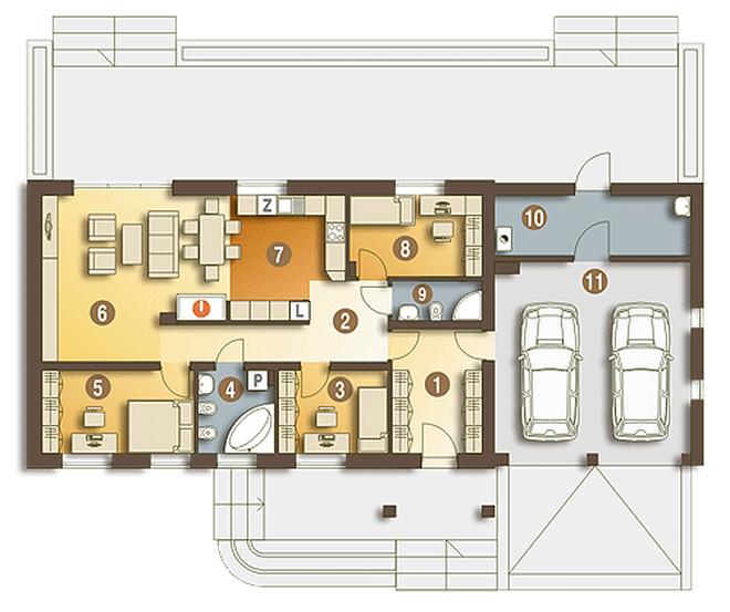 Trznadel z garażem 2-st. [A1]