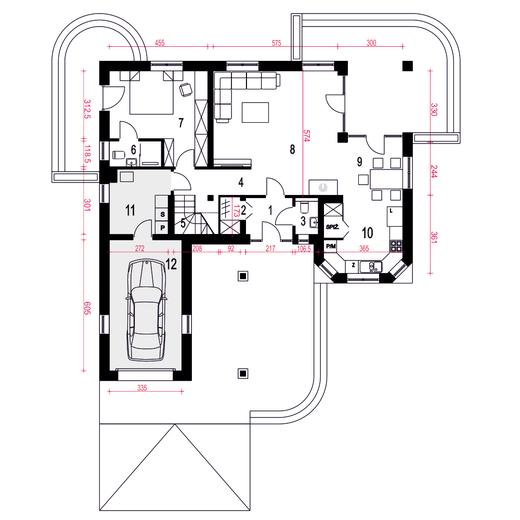 Wega z garażem 1-st. [A1]