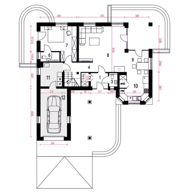Wega z garażem 1-st. [A1]