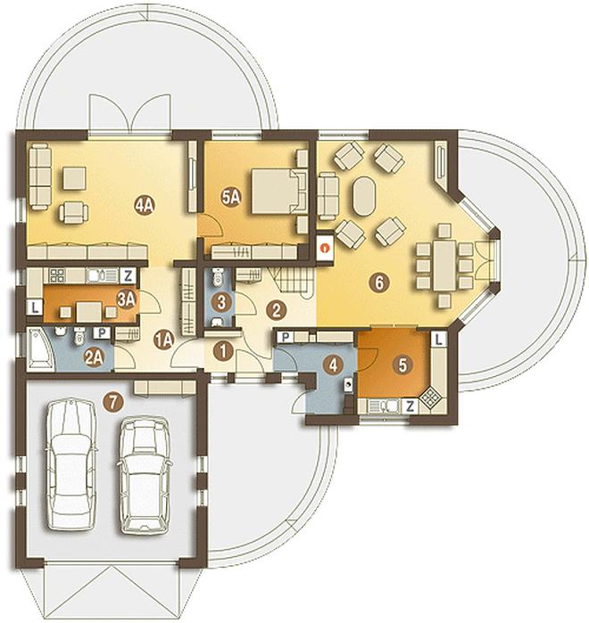 Wrona z garażem 2-st. [A]