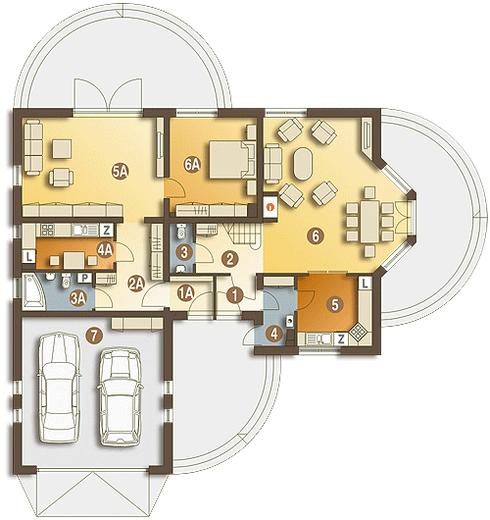 Wrona z garażem 2-st. [A1]