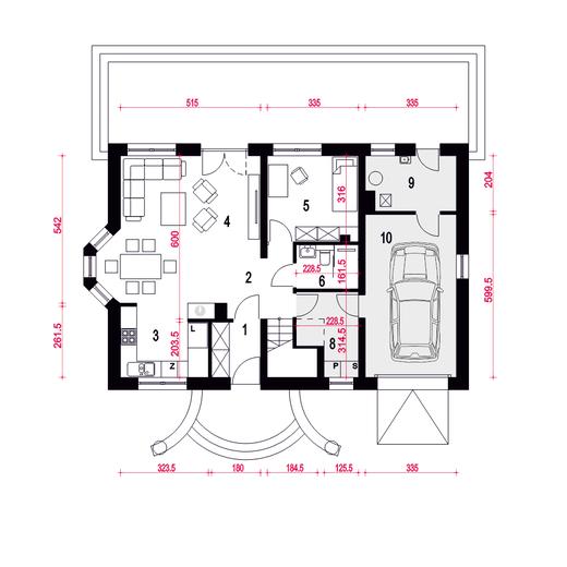 Zgrabna z garażem 1-st. [A]