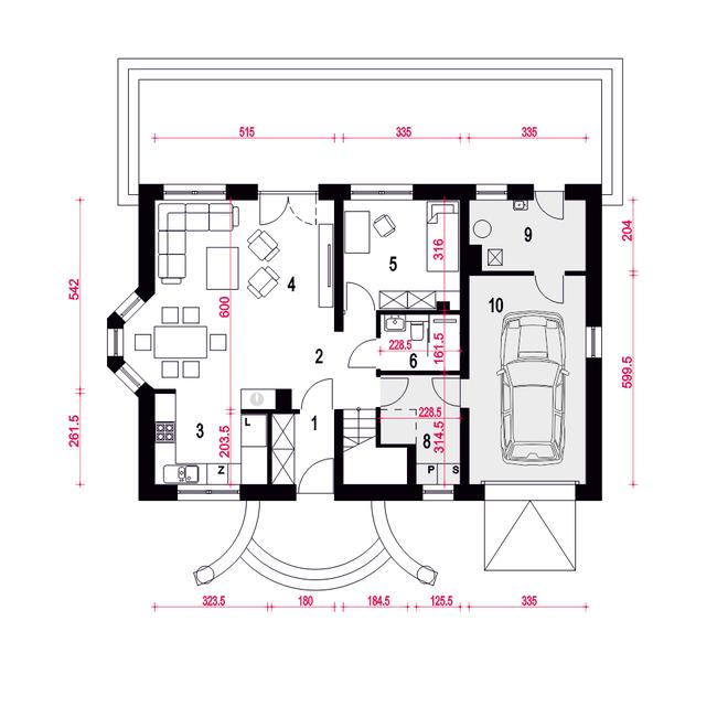 Zgrabna z garażem 1-st. [A]