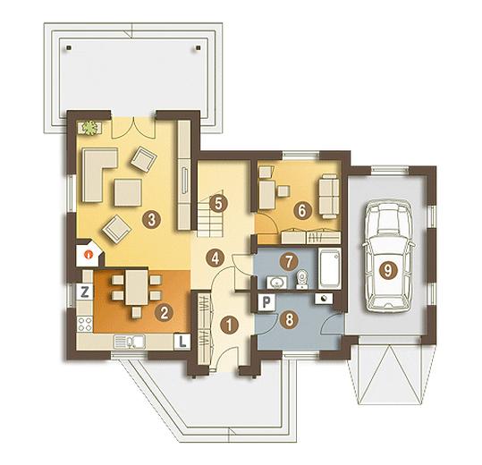 Zuzia z garażem 1-st. [A]