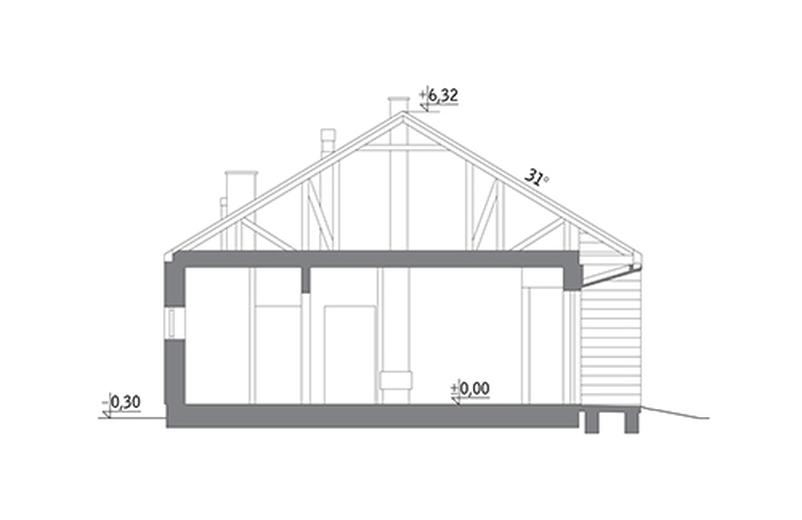 Dom oszczędny - wariant I (z wentylacją mechaniczną i rekuperacją)
