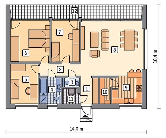 Dom oszczędny - wariant III (z wentylacją mechaniczną i rekuperacją)