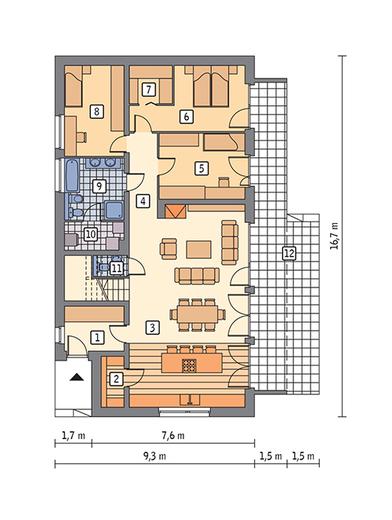 Nowatorski - wariant I (z wentylacją mechaniczną i rekuperacją)