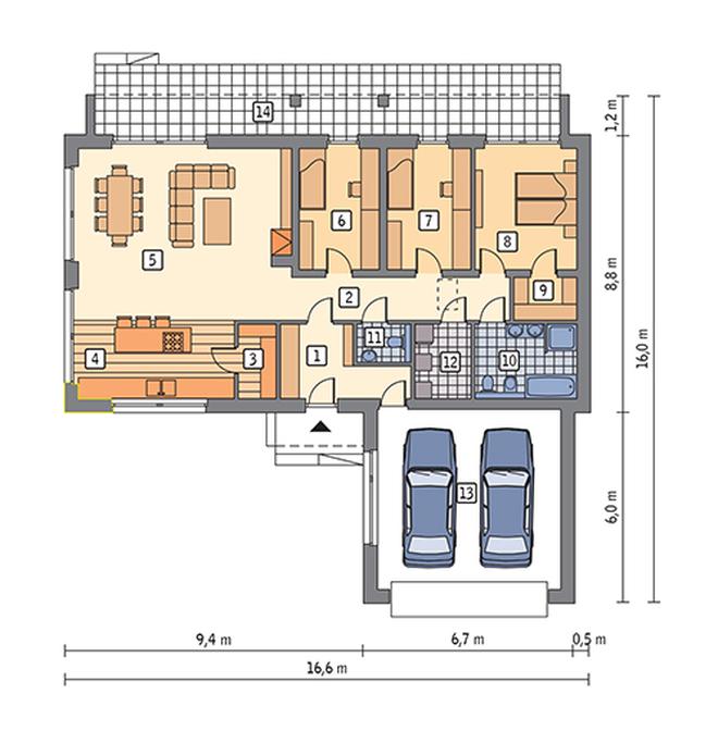 Nieschematyczny (z wentylacją mechaniczną i rekuperacją)