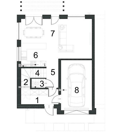 Projekt domu EG-88 segment skrajny