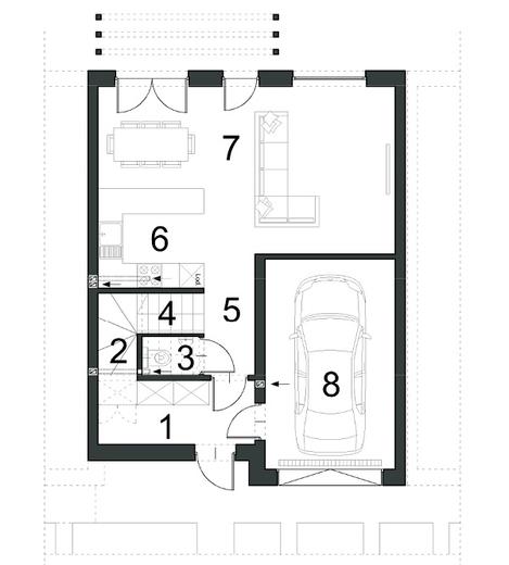 Projekt domu EG-88 segment środkowy