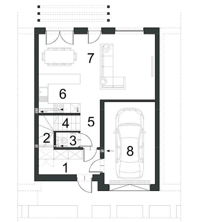 Projekt domu EG-88 segment środkowy
