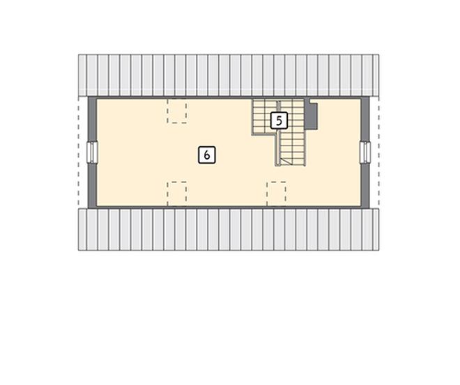 Garaż z poddaszem i pomieszczeniem gospodarczym G56a