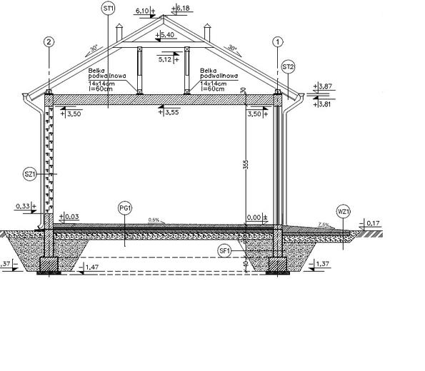 Budynek garażowo-magazynowy z wiatą garażowo-magazynową GMC02b