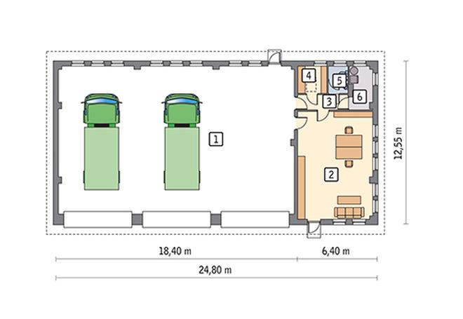 Budynek garażowo-magazynowy z pom. pomocniczymi GMC30d