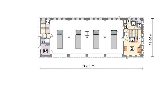 Budynek garażowo-magazynowy z pom. pomocniczymi GMC30g