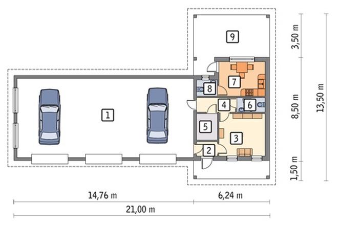 Budynek garażowo-magazynowy z pom. pomocniczymi i częścią rekreacyjną GMC36