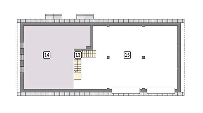 Budynek garażowo-magazynowy z częścią mieszkalną, pomocniczą i antresolą gospodarczą GMC57a