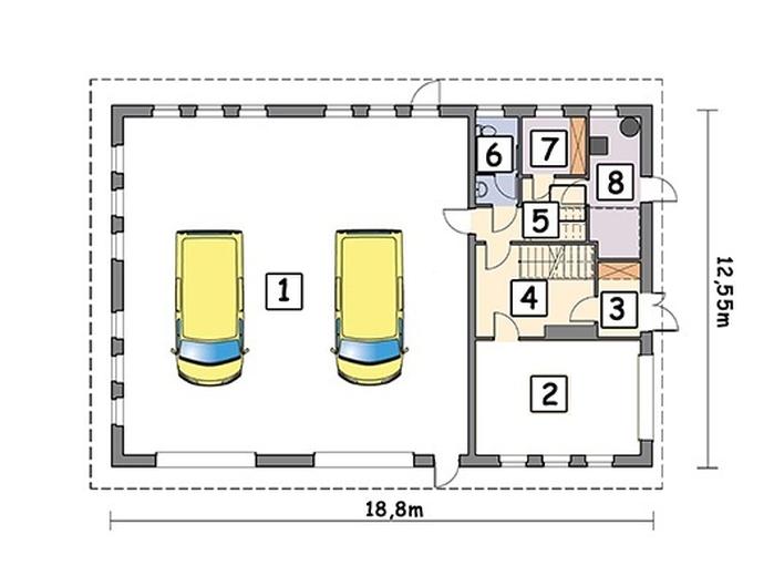 Budynek garażowo-magazynowy z częścią mieszkalną GMC60