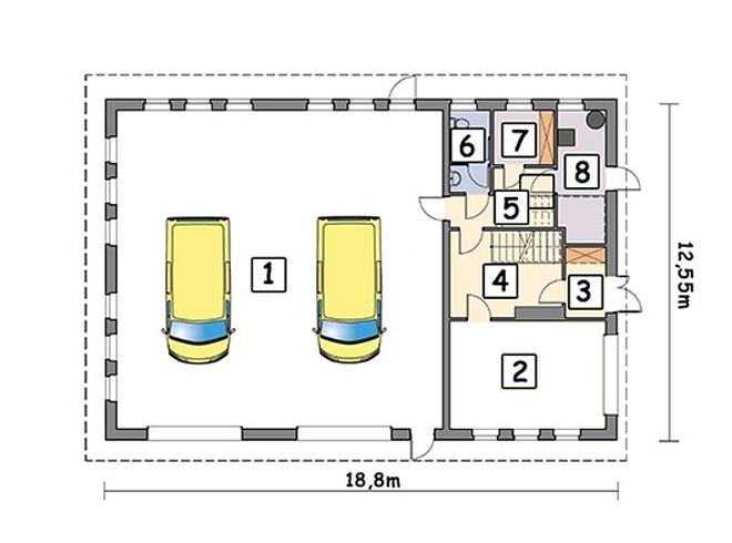 Budynek garażowo-magazynowy z częścią mieszkalną GMC60