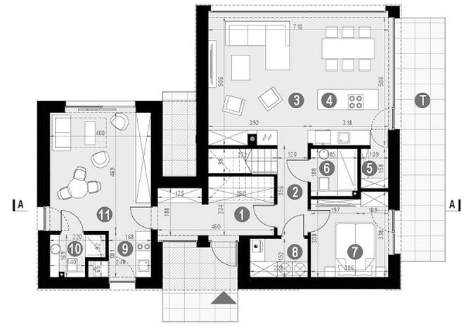 HomeKONCEPT-100 wariant 2  (dwulokalowy)