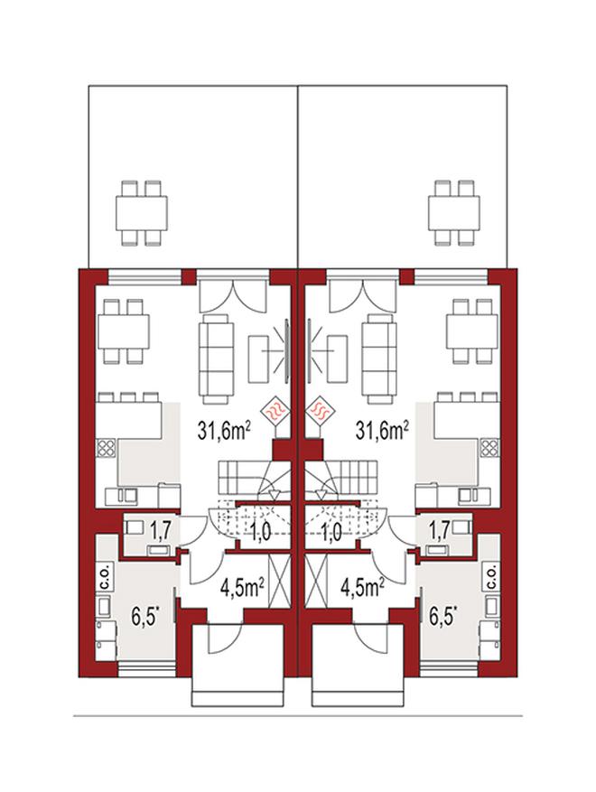 Iskra C dwurodzinny (jednorodzinny dwulokalowy)