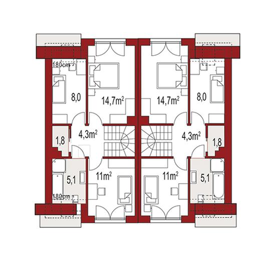 Iskra C dwurodzinny (jednorodzinny dwulokalowy)