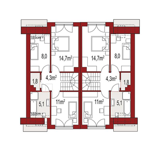 Iskra C dwurodzinny (jednorodzinny dwulokalowy)