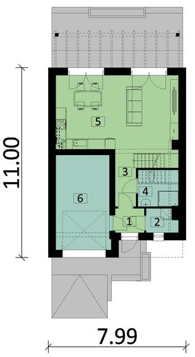 Projekt domu Ka124 S (segment)