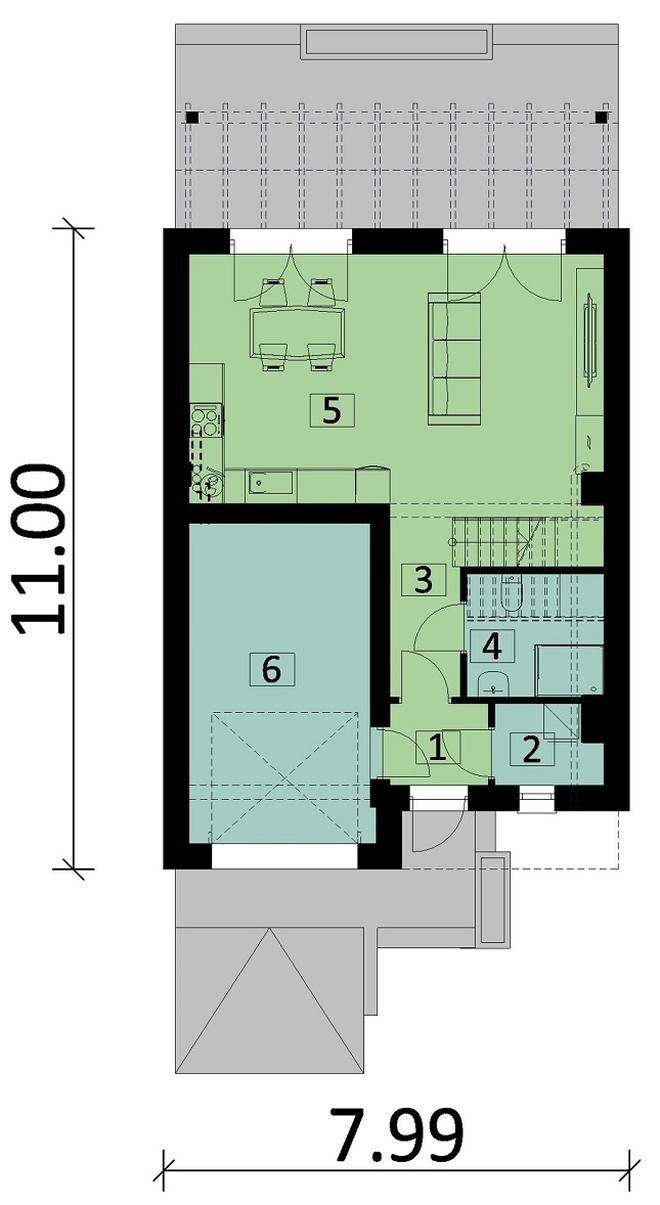 Projekt domu Ka124 S (segment)