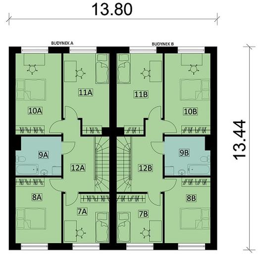 Projekt domu Ka145 (dwulokalowy / bliźniak)