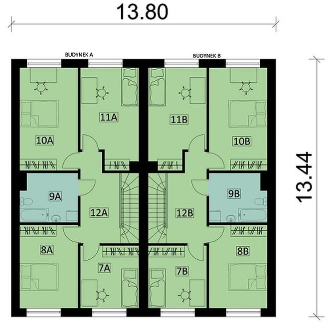 Projekt domu Ka145 (dwulokalowy / bliźniak)