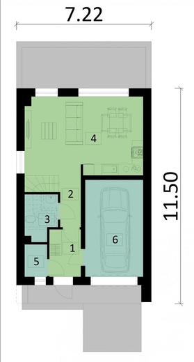 Projekt domu Ka154 S (segment)