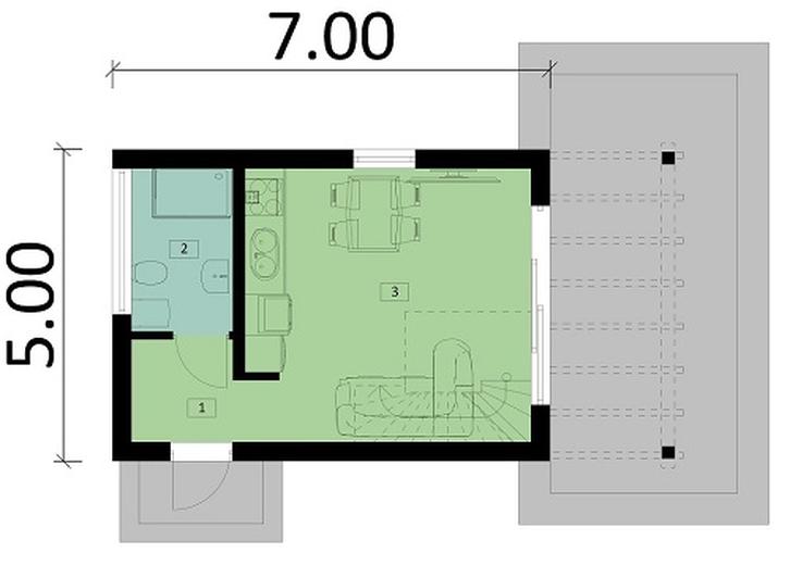 Projekt domu Ka158 Sz (letniskowy)
