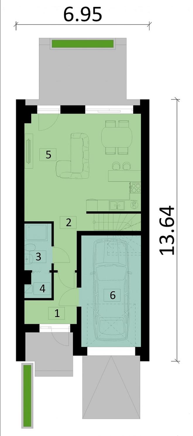 Projekt domu Ka205 S (segment)