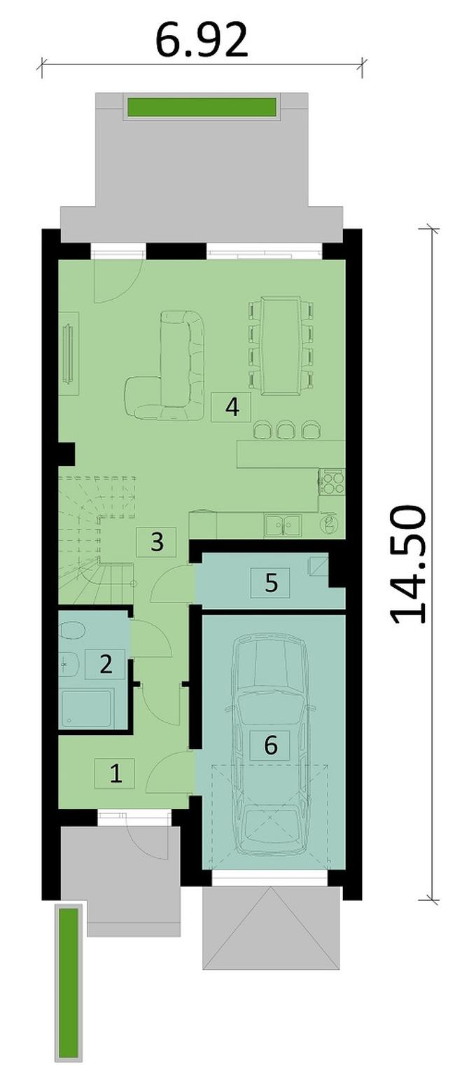 Projekt domu Ka207 S (segment)