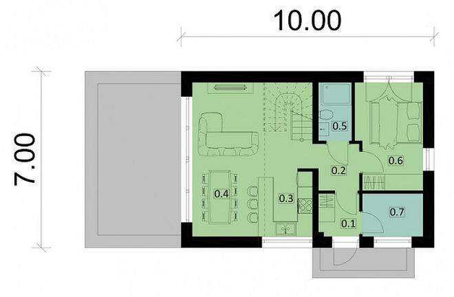 Projekt domu Ka254 T war.1