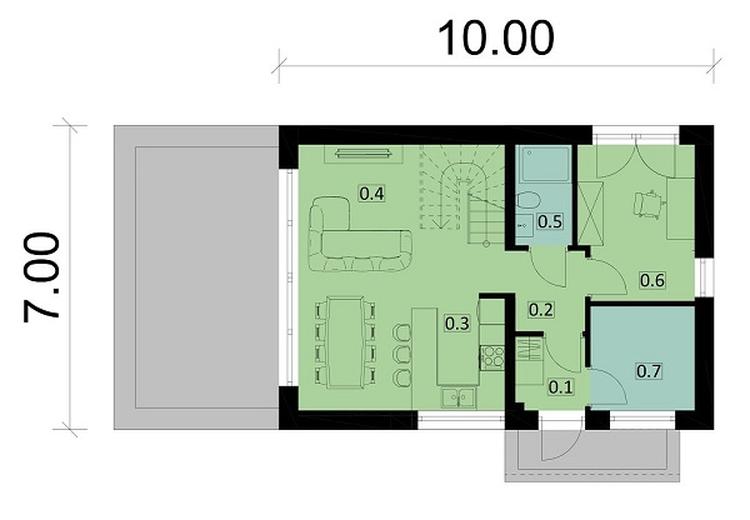 Projekt domu Ka254 T war.2