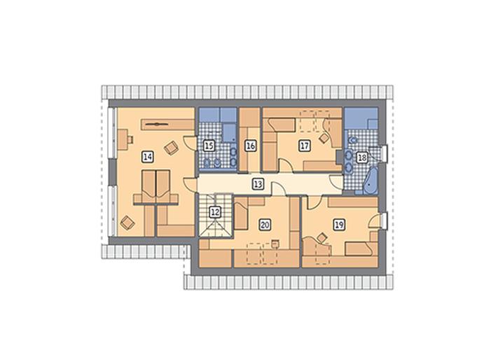 Jasna przestrzeń - wariant VI (z wentylacją mechaniczną i rekuperacją)